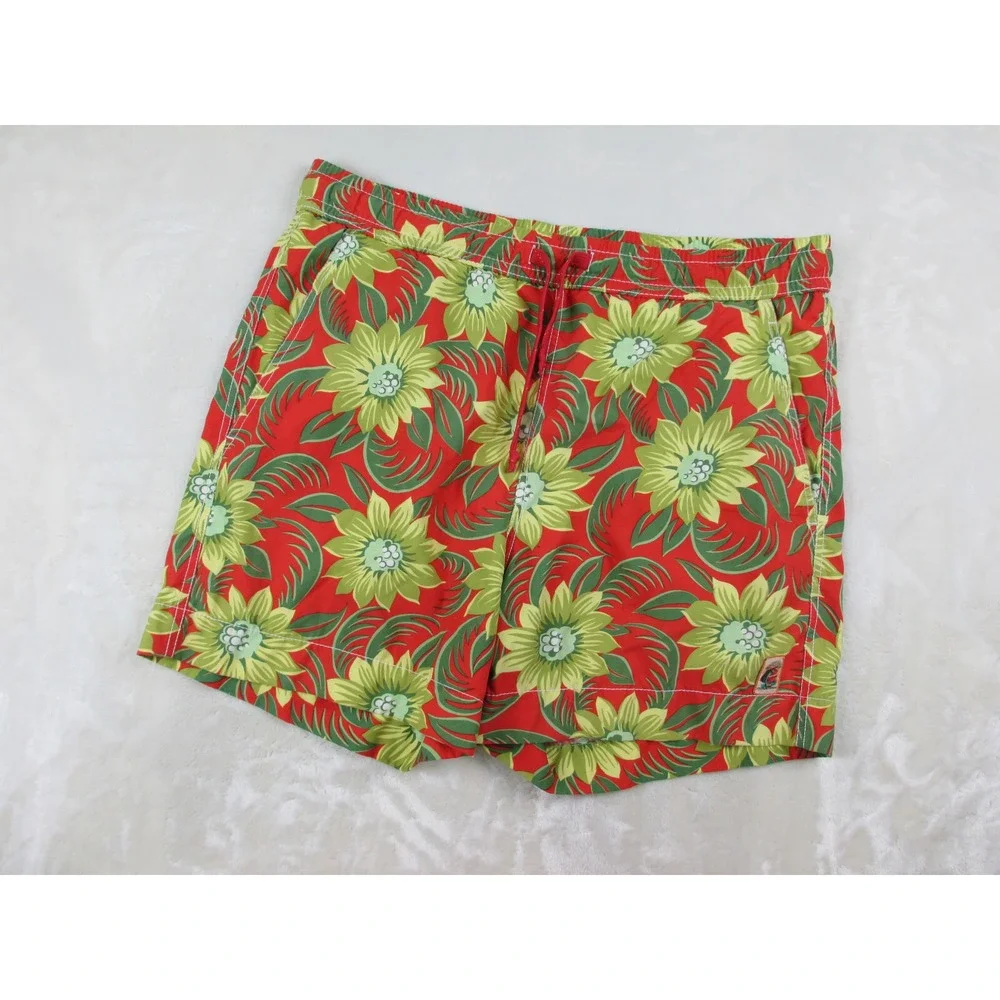 Tommy‎ Bahama Swim Trunks Mens Small Orange Floral Board Shorts Bathing Suit